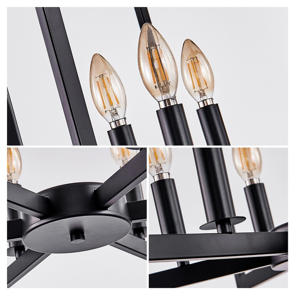 AstraGild 8-Light Geometric Chandelier