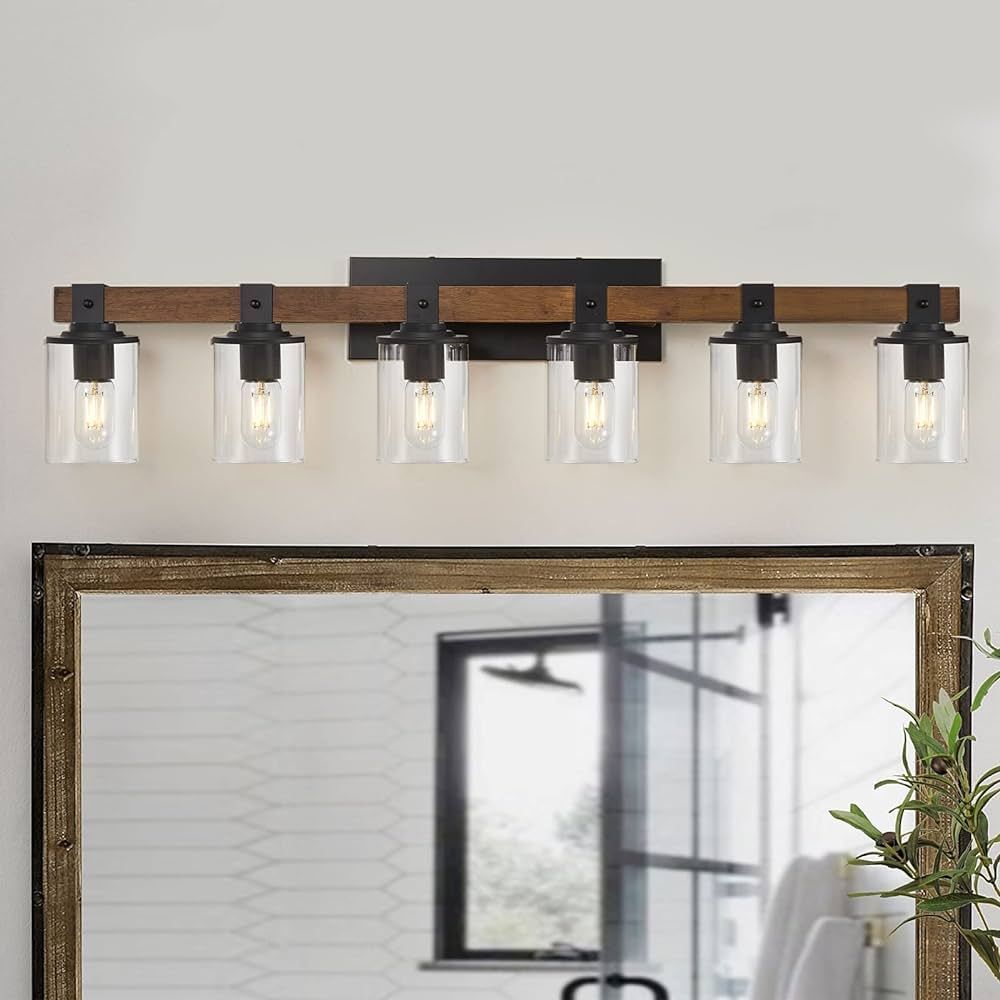 Rustic 6-Light Farmhouse Vanity Light
