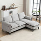 LuxeLounge – Convertible L-Shaped 3-Seater Sofa with Storage & Footstool