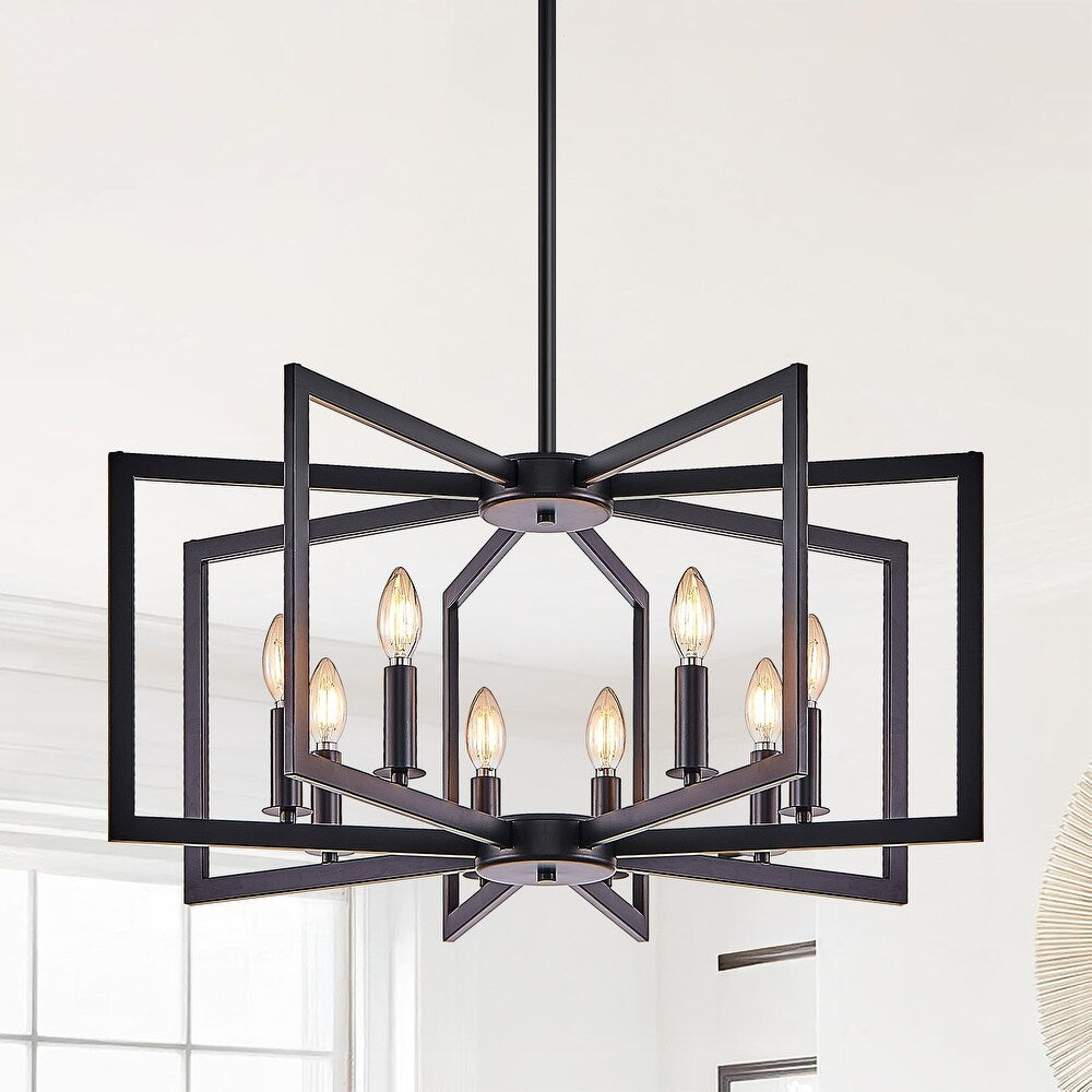 AstraGild 8-Light Geometric Chandelier