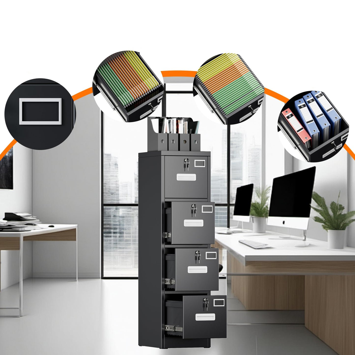 lexiOrganize 4-Drawer Filing Cabinet