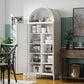 Tall Arched Kitchen Pantry – White Freestanding Storage Cabinet