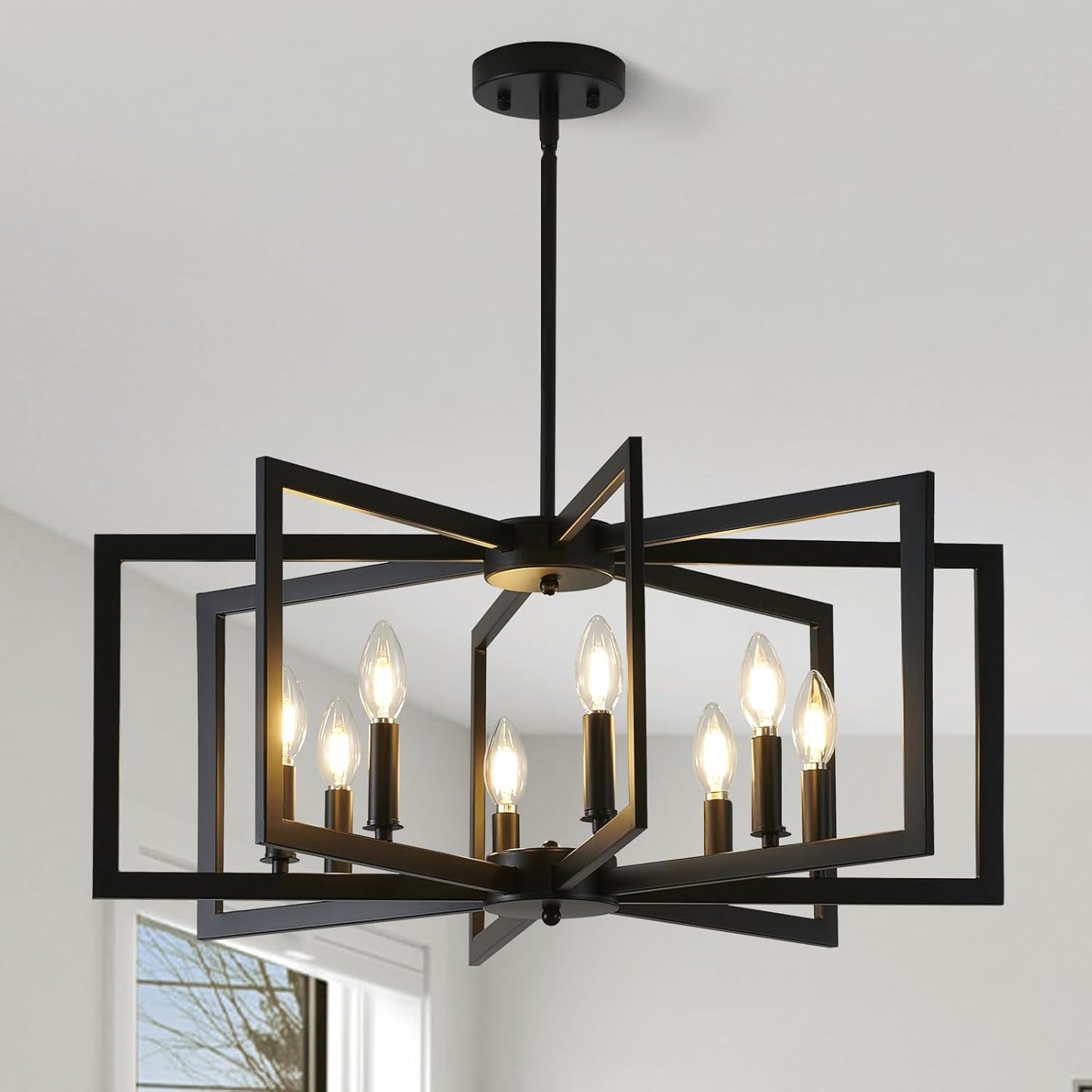 AstraGild 8-Light Geometric Chandelier