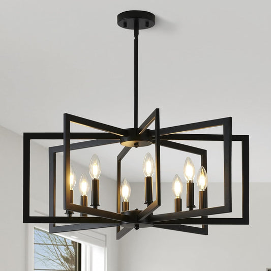 AstraGild 8-Light Geometric Chandelier