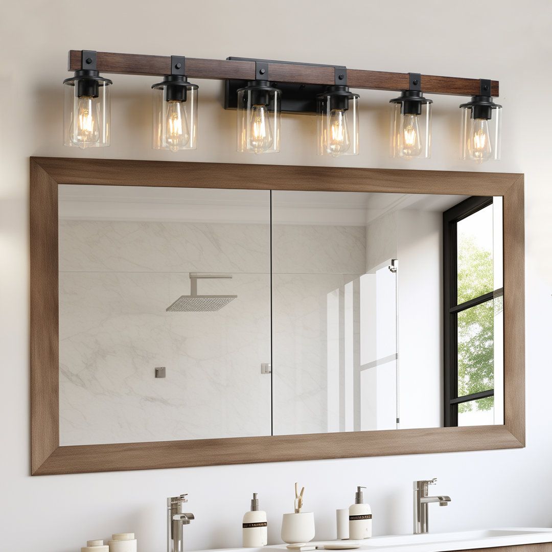 Rustic 6-Light Farmhouse Vanity Light