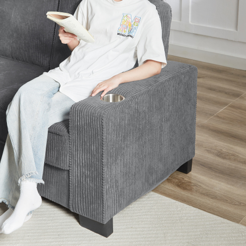 CozyLounge – Modern Corduroy 3-Seater Sofa