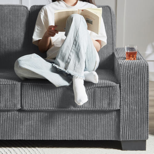 CozyLounge – Modern Corduroy 3-Seater Sofa