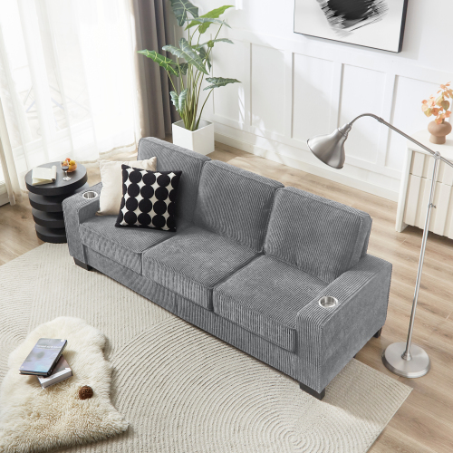 CozyLounge – Modern Corduroy 3-Seater Sofa
