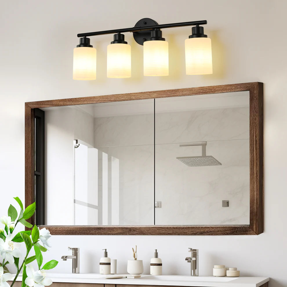 Modern 4-Light Black Vanity Wall Sconce