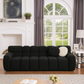 Black Boucle Marshmallow 3-Seater Sofa