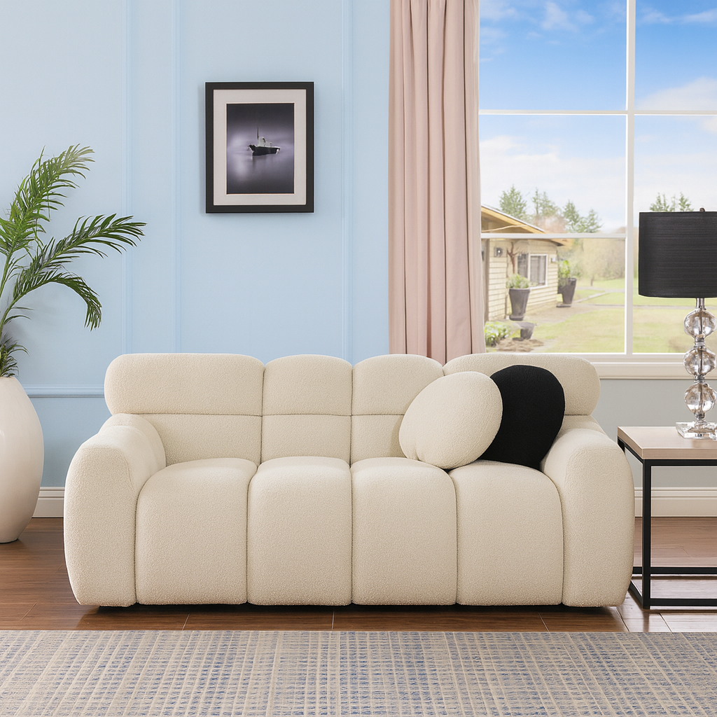 Beige Bouclé Marshmallow 2-Seater Sofa