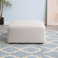 Beige Chenille Modern Ottoman