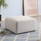 Beige Chenille Modern Ottoman