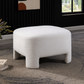 Modern White Chenille Ottoman