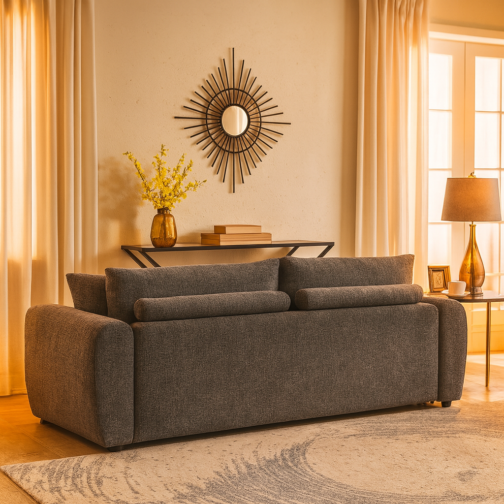 Modern Grey Minimalist 2-Seater Sofa