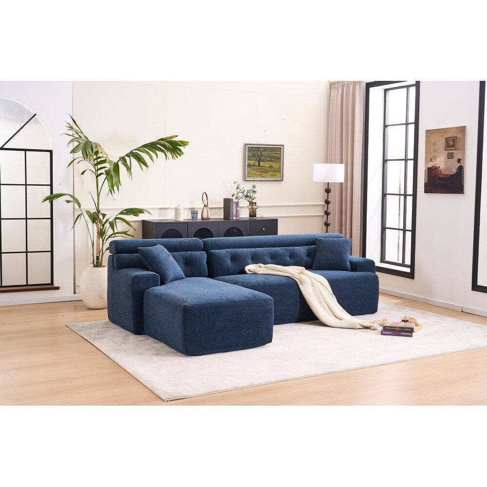 LuxeCove Chaise Lounge Sofa - Soft Modular 4-Seater