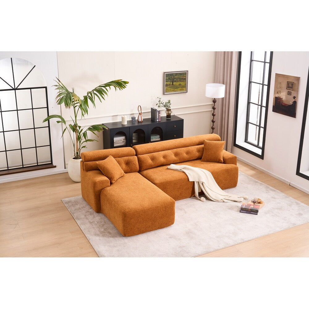 LuxeCove Chaise Lounge Sofa - Soft Modular 4-Seater