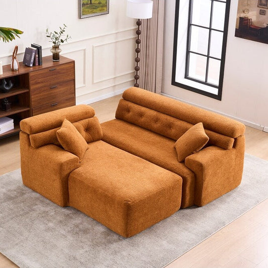 LuxeCove Chaise Lounge Sofa - Soft Modular 4-Seater