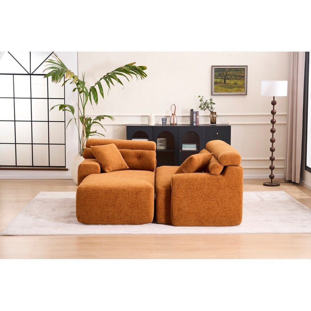 LuxeCove Chaise Lounge Sofa - Soft Modular 4-Seater