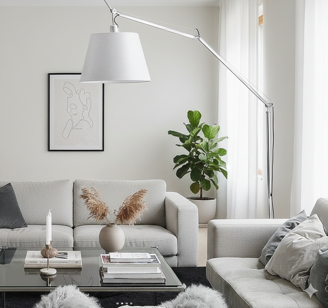 Creative LED Floor & Table Lamp – Modern Aluminum Fabric Light for Living Room & Bedroom