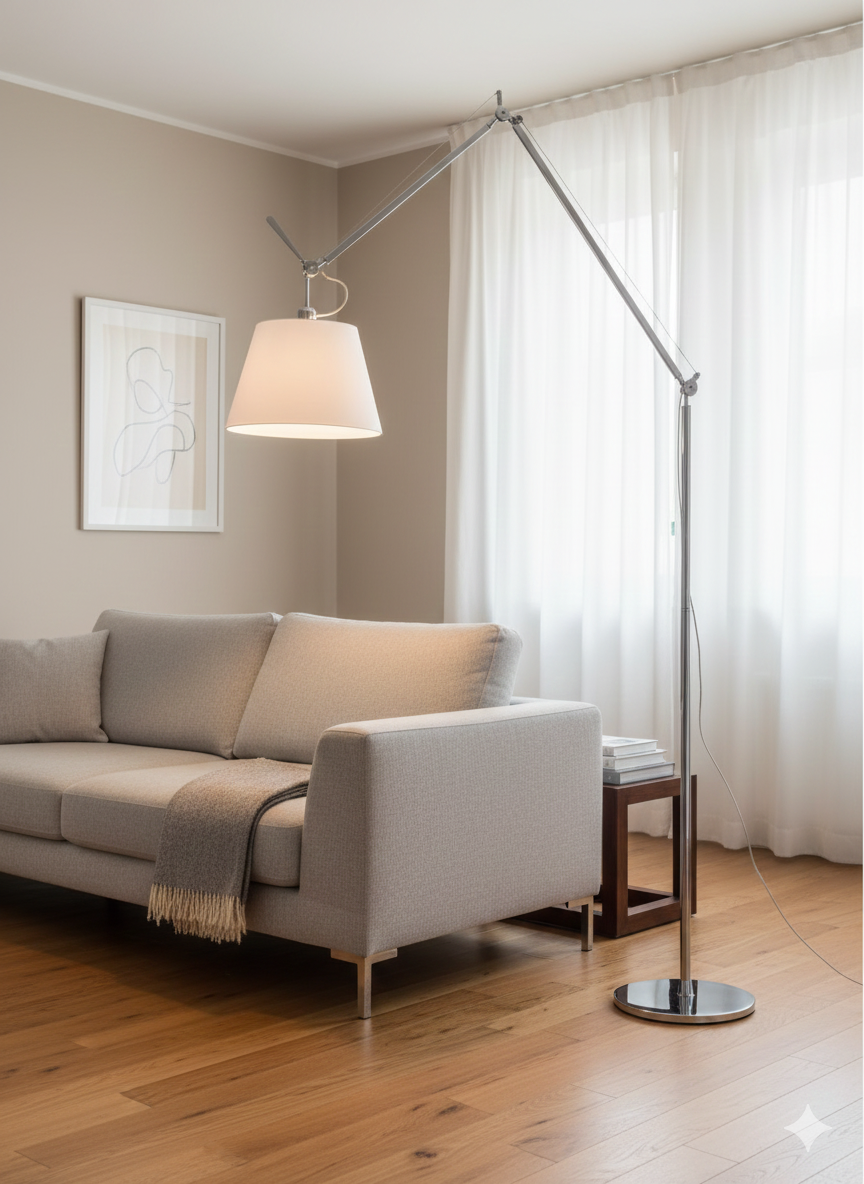 Creative LED Floor & Table Lamp – Modern Aluminum Fabric Light for Living Room & Bedroom