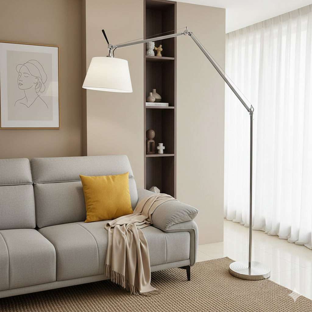 Creative LED Floor & Table Lamp – Modern Aluminum Fabric Light for Living Room & Bedroom