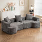 CloudCurve – Modern Curved 3-Seater Corduroy Sofa with 3 Pillows