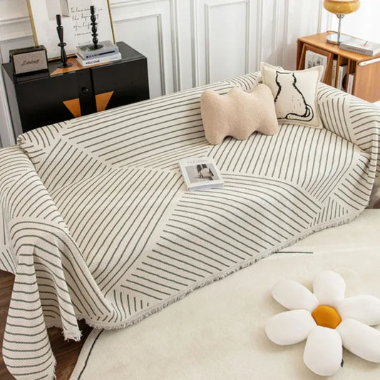 NordicNest - Sofa cover with tassel trim