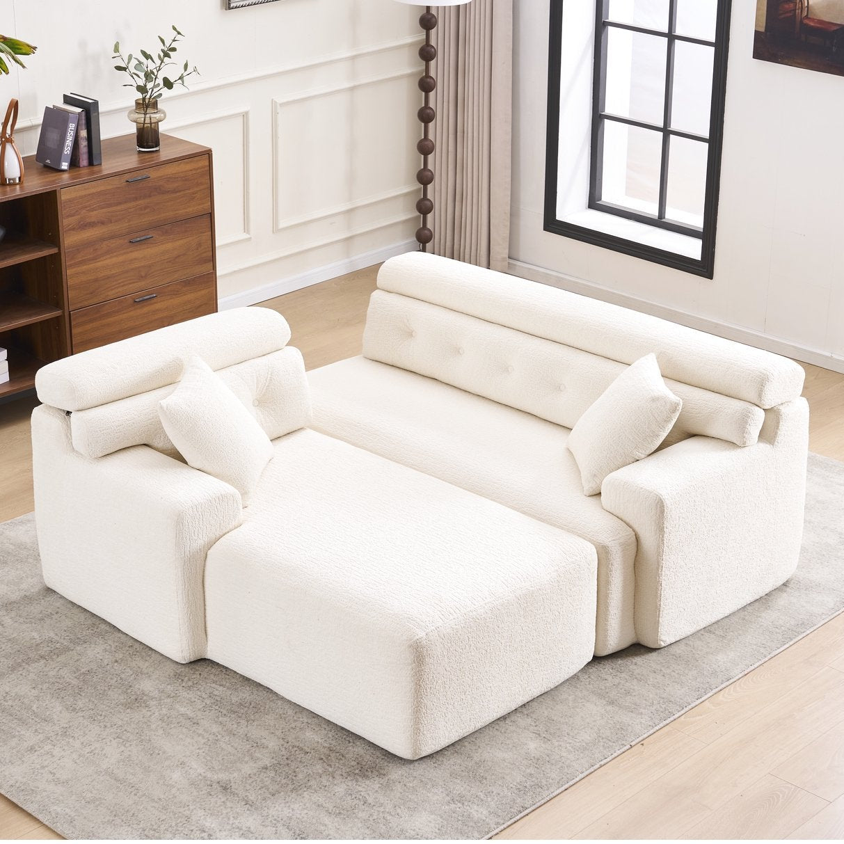 LuxeCove Chaise Lounge Sofa - Soft Modular 4-Seater