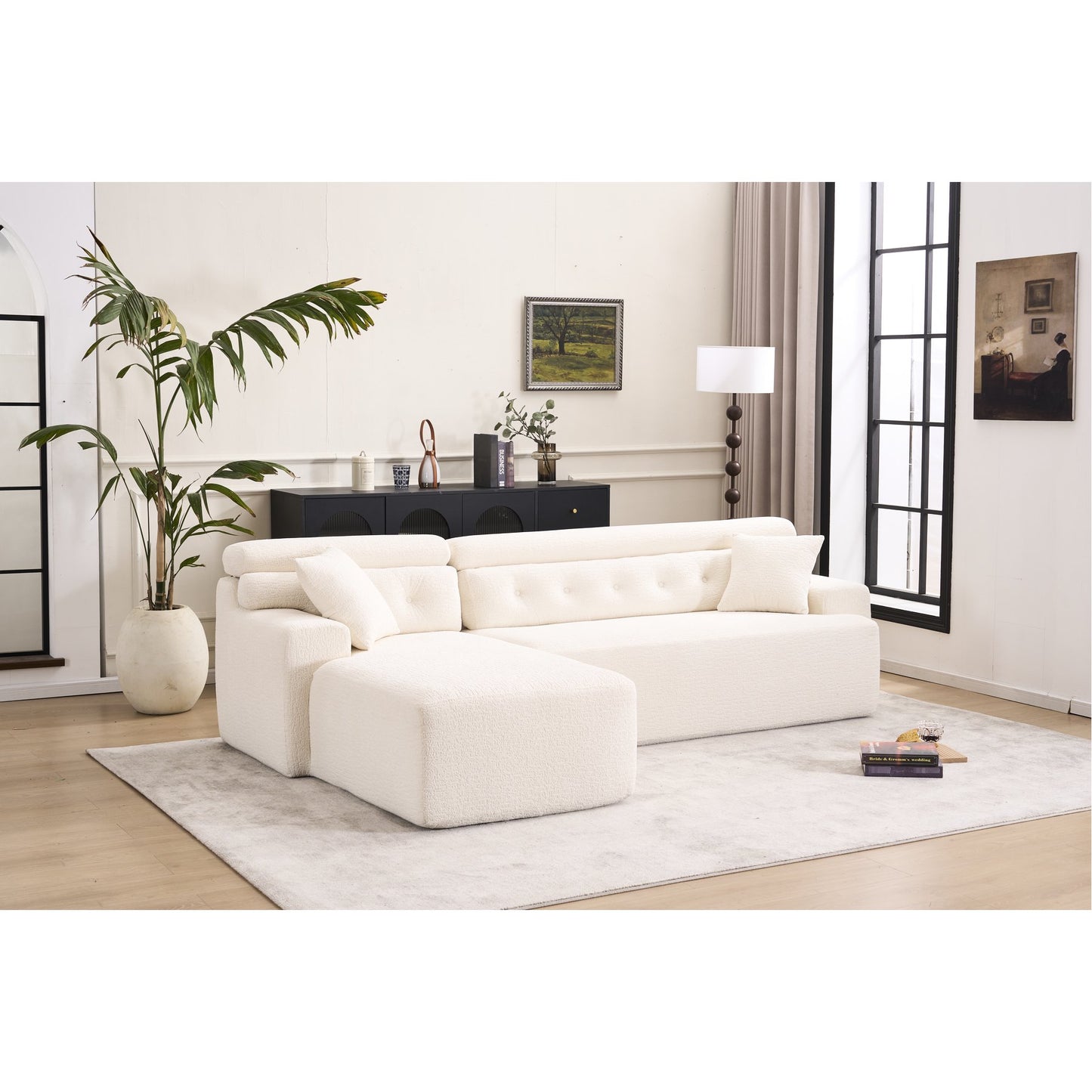 LuxeCove Chaise Lounge Sofa - Soft Modular 4-Seater