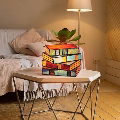 GlassNovel - Stained Glass Book Lamp