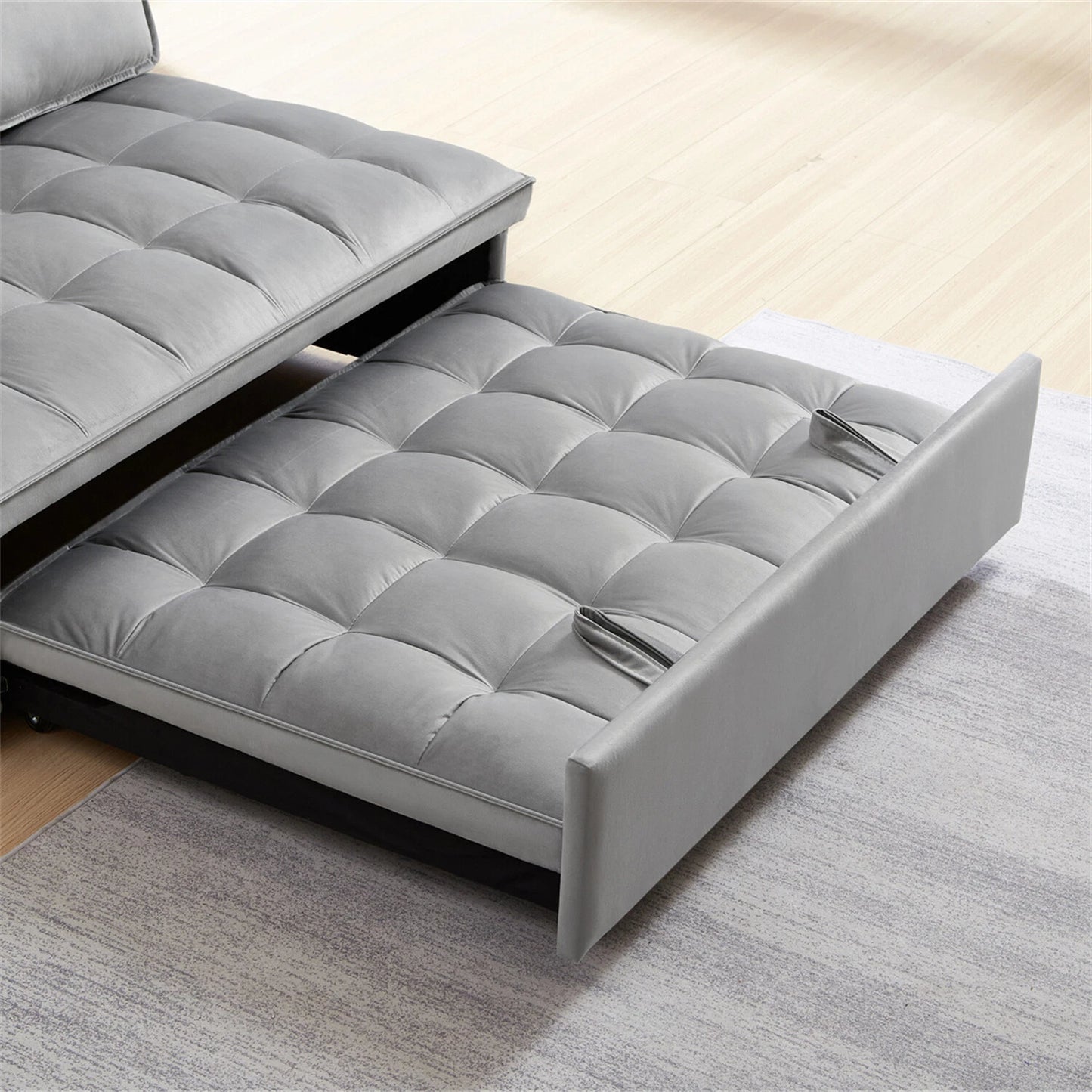 VelvetEase – Convertible 2-Seater Sofa Bed
