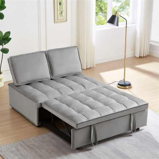 VelvetEase – Convertible 2-Seater Sofa Bed